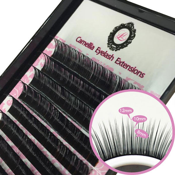 iLevel Lab Camellia Multi Length Volume Lashes are perfect for creating natural volume fans. Each row has 3 different lengths to mimic the natural growth pattern of lashes which gives the lashes a fluffy, natural look.