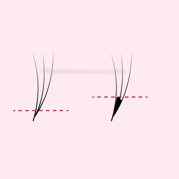 correct amount of adhesive in lash fan