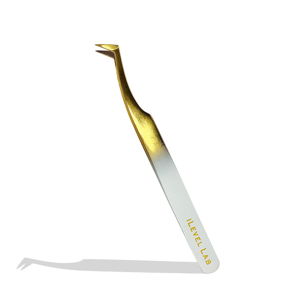 fiber tip lash tweezers, 45 degree volume lash tweezers, tweezers for volume lashes, professional lash extension tweezers, comfort grip tweezers, handmade fan tweezers, volume lash pickup tweezers