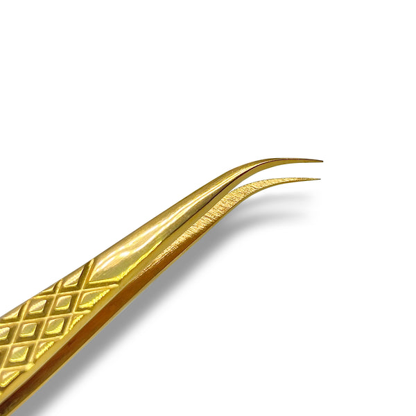 isolation lash tweezers, 30 degree curved lash extension tweezers, diamond grip lash tweezers, precision lash tools, professional tweezers