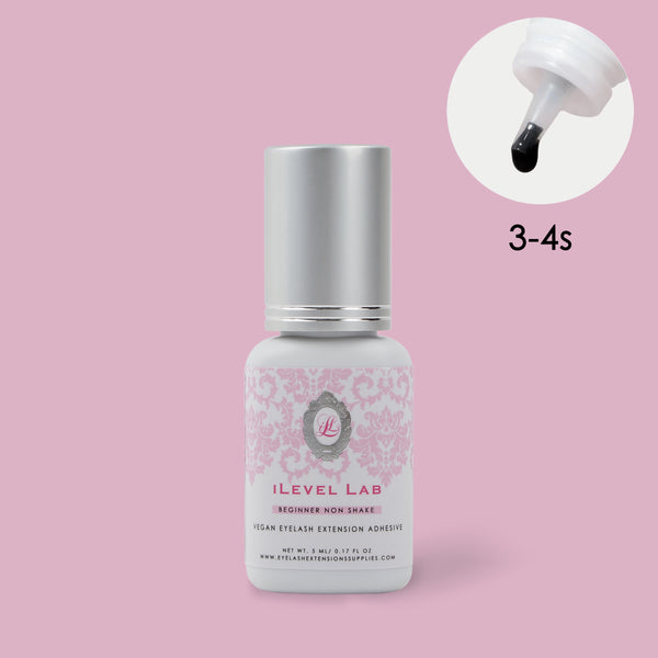 iLevel Lab Begnon Adhesive for eyelash extensions, 3–4 second drying time, designed for beginner-friendly application.