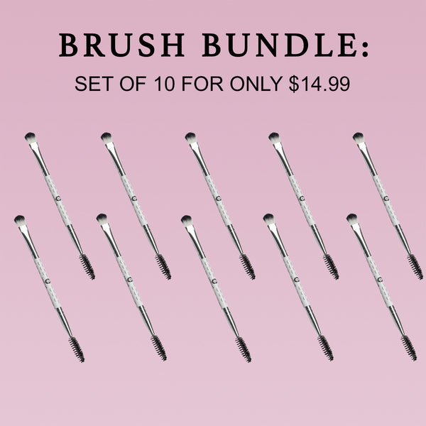 Dual sided brush bundle, dual sided brush for lashes, dual sided brush for lash extensions, lash extension brush, eyelash extension brush, multi purpose brush, cleansing brush, lash extension cleansing brush, eyelash extension cleansing brush