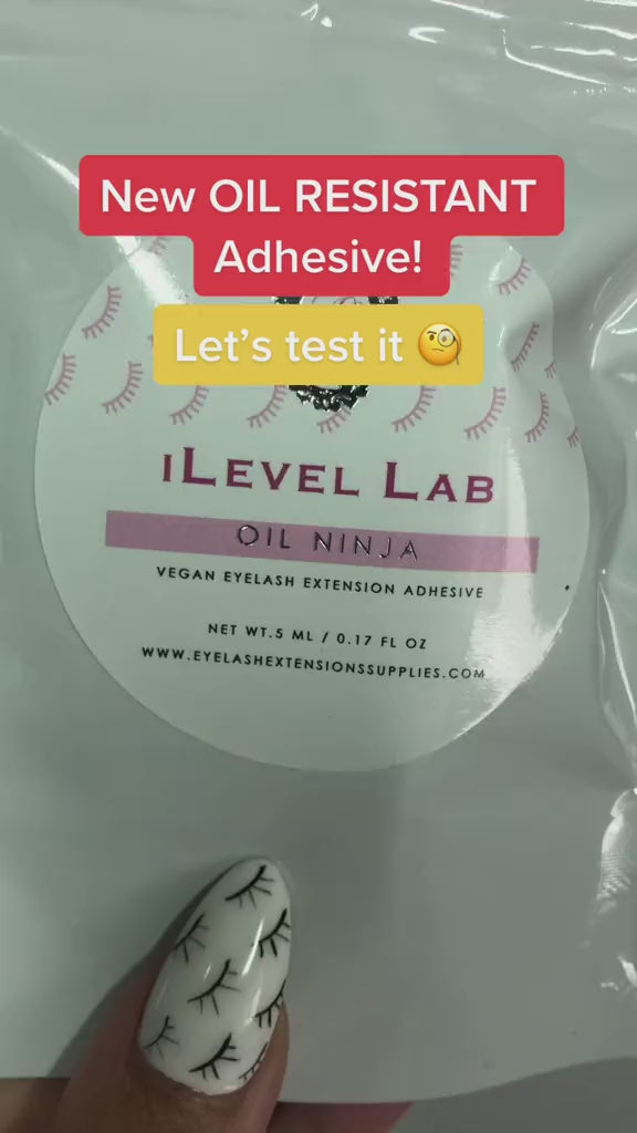 oil resistant lash extension adhesive, water proof eyelash extension adhesive, oil ninja adhesive