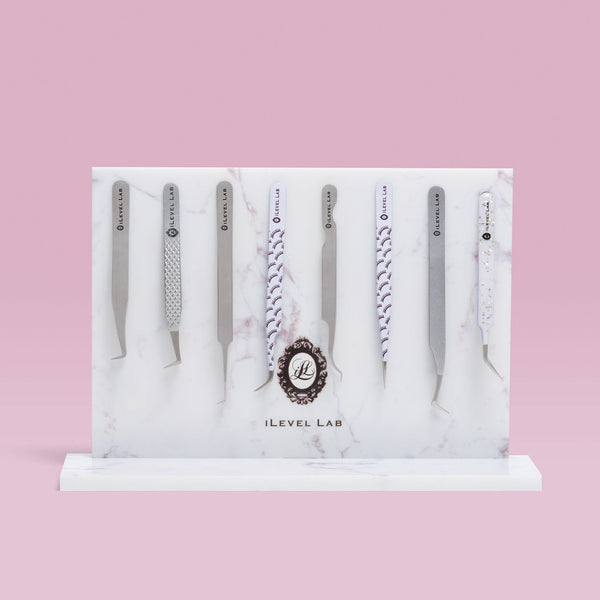 Magnetic tweezer, magnetic eyelash tweezer palette, marble tweezer stand, tweezer organizer, lash tweezer organization